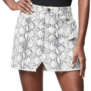 3/$20 Frame Denim Gray & White Python Snakeskin Print Le Mini Skirt 25
